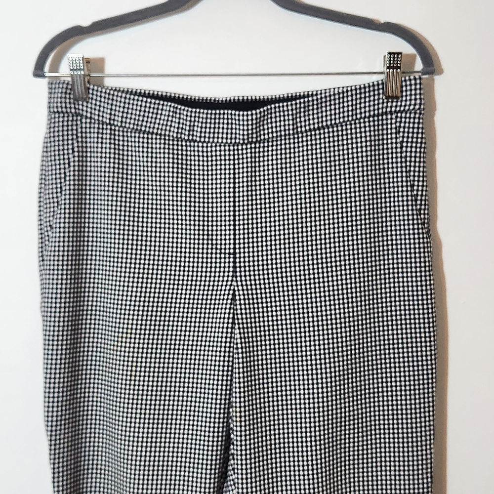 J. Jill Black and White Check Ankle Pants Size 8 - Picture 2 of 10